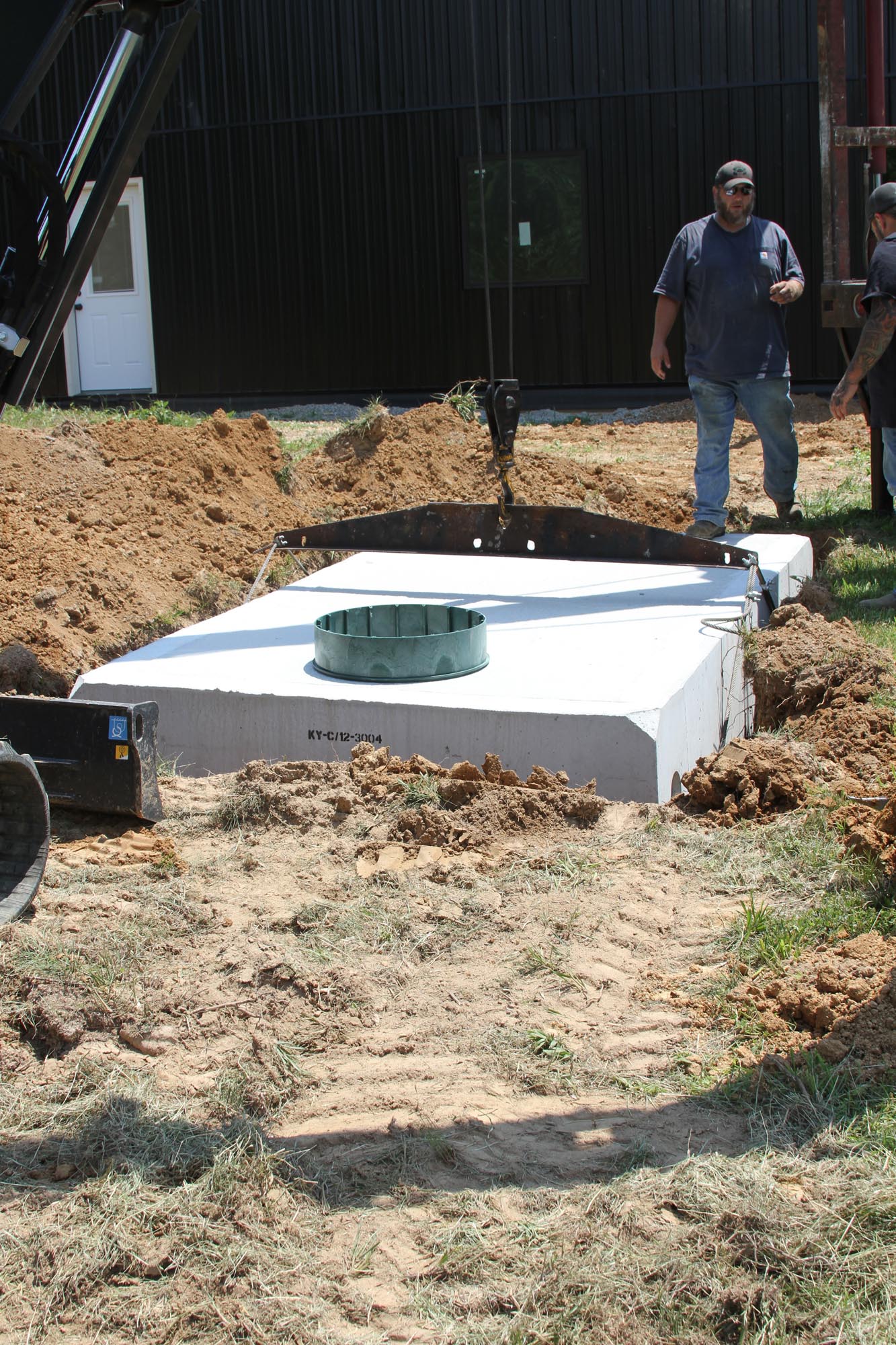 new septic tank installation including aerobic treatment unit