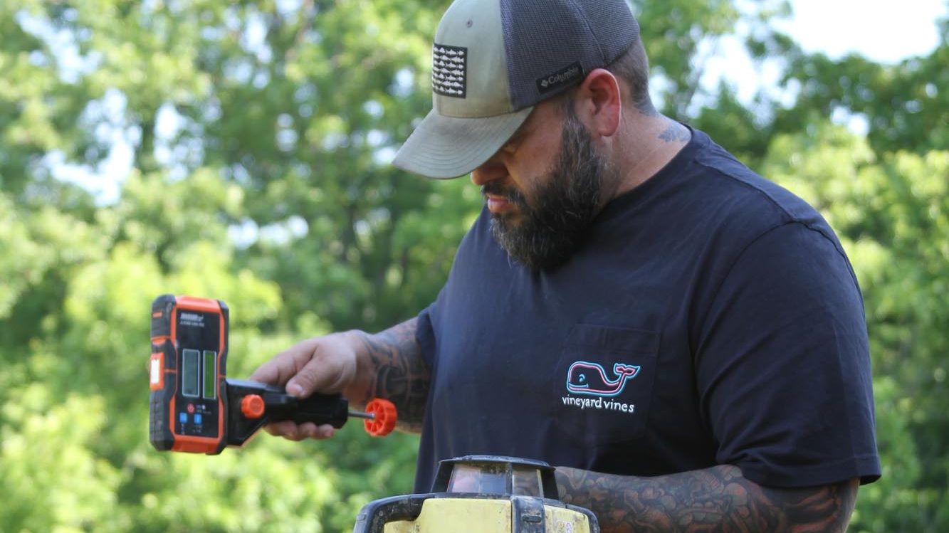 laser level setup septic tank grading ky edited