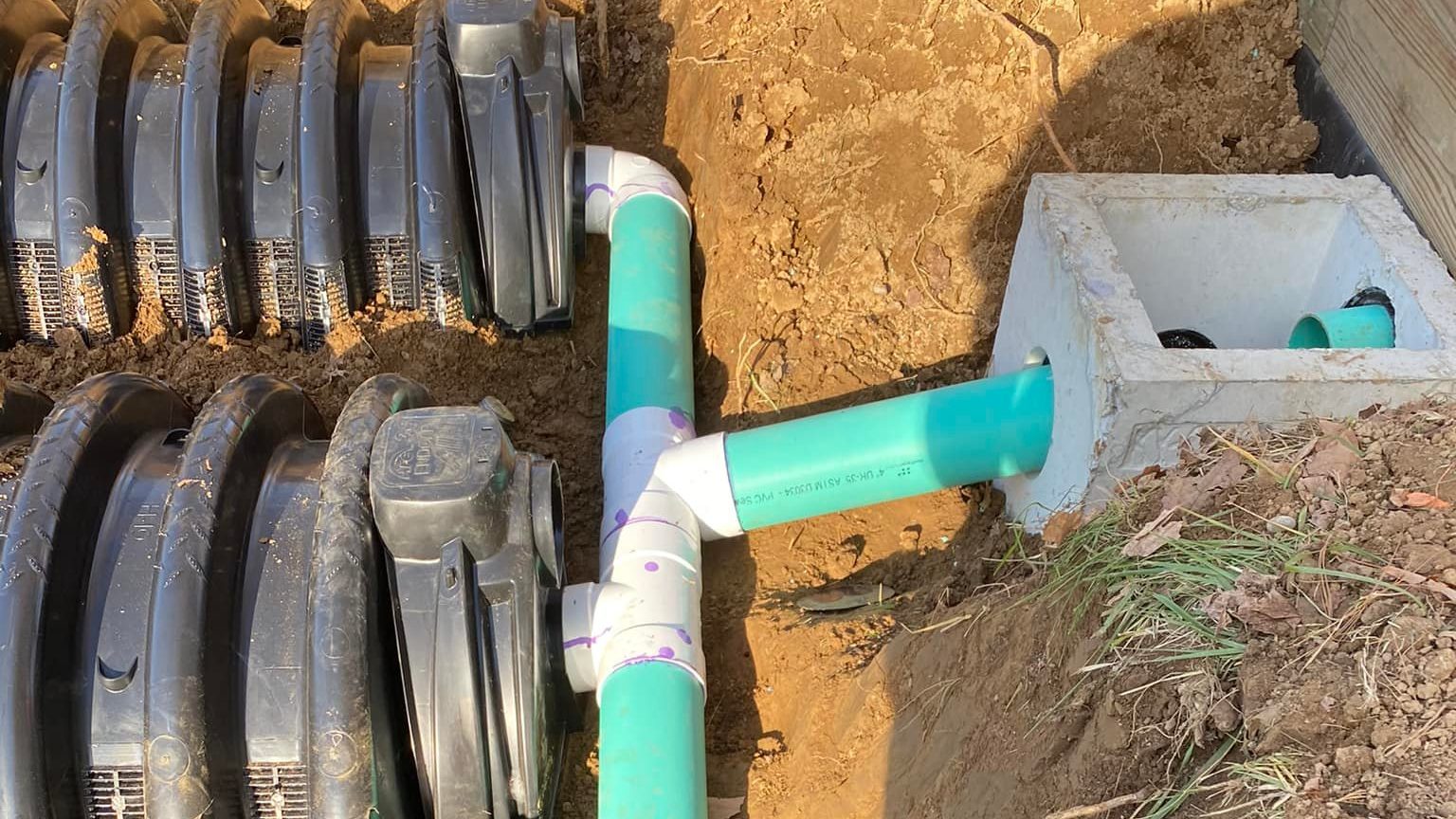 septic system in the ground